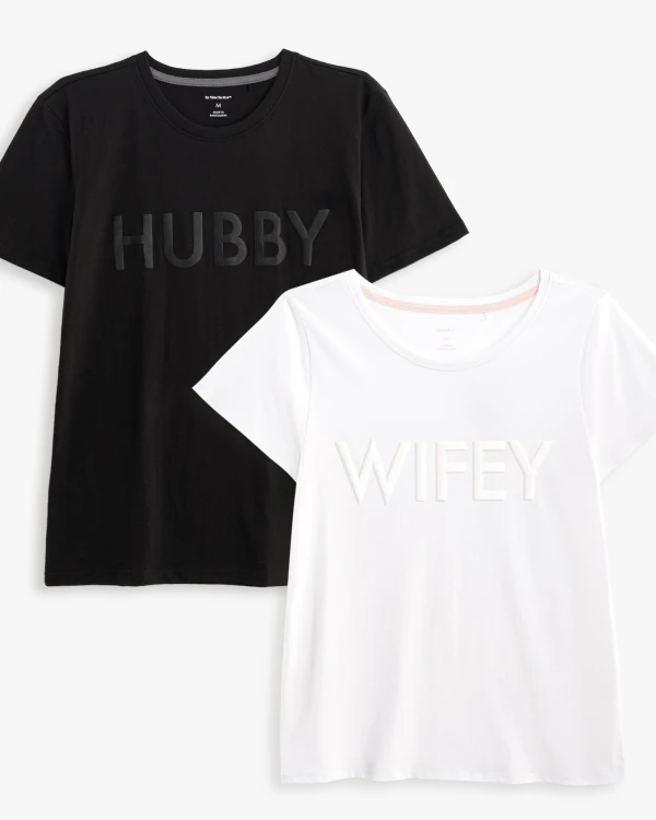Комплект футболок с принтом Hubby and Wifey Puff